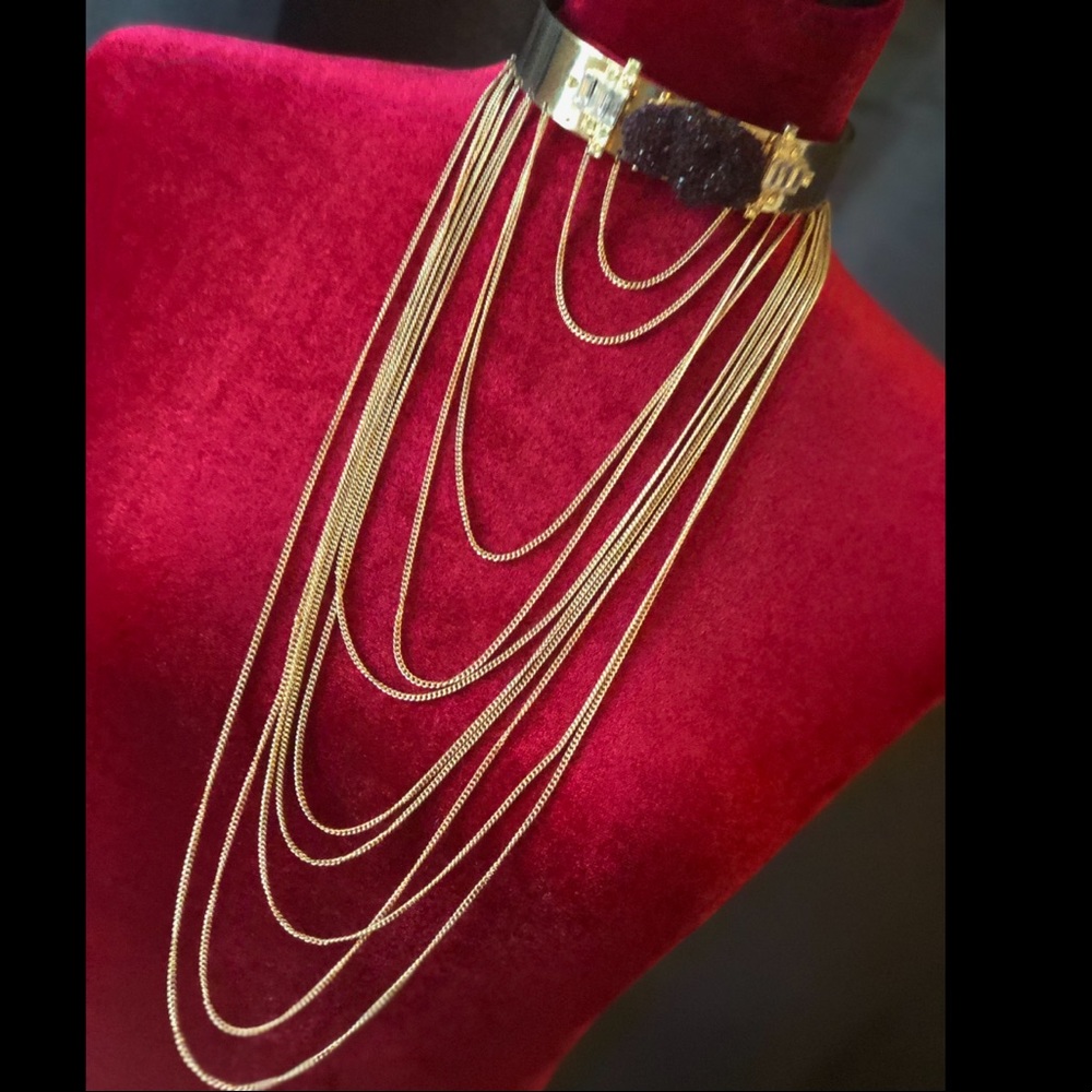 Gold chained choker